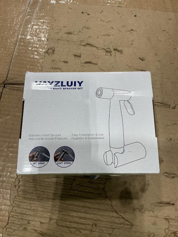 Photo 1 of *MINOR DAMAGE - USED*
Vayzluiy Handheld Toilet Bidet Sprayer for Toilet-Adjustable Water Pressure Control with Bidet Hose for Feminine Wash, Stainless Steel Brushed Nickel Cloth Diaper for Baby Wash (Stainless Steel, 1)