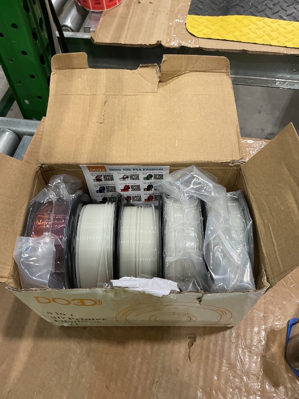 Photo 1 of 1.75mm PLA 3D Printer Filament Bundle: Glow in Dark Green/Blue/Purple/Rainbow, One Spool Clear Multi Colored, Each Spool 250g, Total 1.25Kg 3D Printing Material, 250g x 5 Spools Glow in Dark PLA