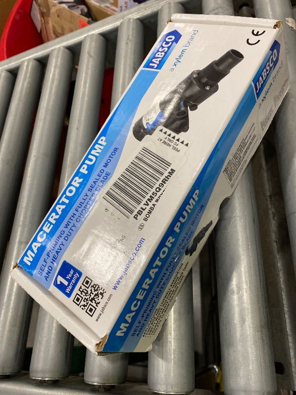 Photo 1 of *UNTESTED*
Jabsco 12V DC Macerator Pump for RVs/Boats - Efficient 43 L/min Waste Transfer for Black Water Tanks Up to 200 Gallons - Compact Design, 4-Blade Chopper, Self-Priming, Dry-Run Protection