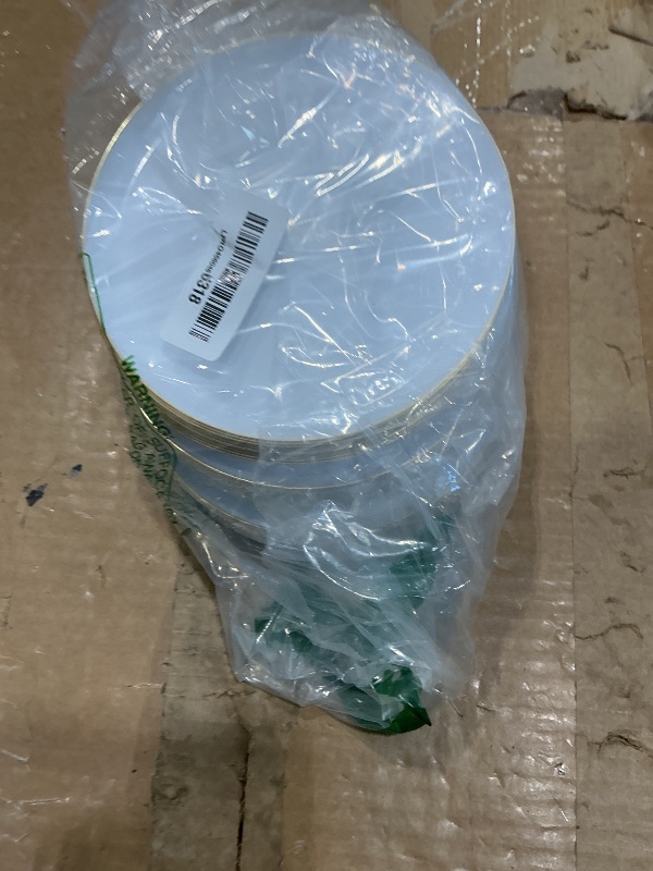 Photo 1 of [30 Pack 6.3''] White Plastic Party Plates With Gold Rim Edge Collection Premium heavyweight Elegant Disposable Tableware Dishes