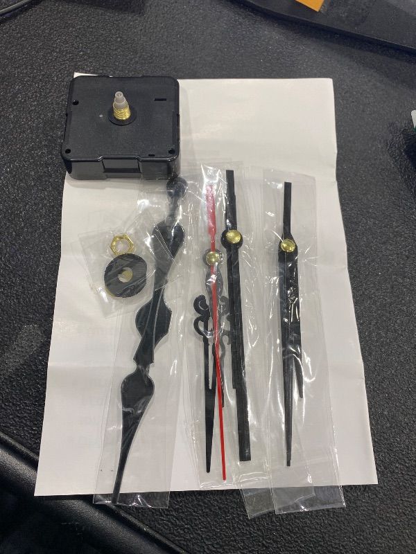 Photo 1 of **MISSING PIECES** 
Mudder 2 Pieces High Torque Long Shaft Clock Movement Mechanism with 5 Different Pairs of Hands Clock Repair Parts Replacement