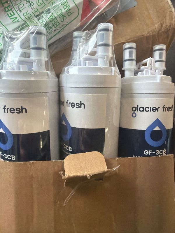Photo 1 of **2 ARE FACTORY SEALED**
GLACIER FRESH WF3CB Refrigerator Water Filter Replacement for PureSource 3, 706465, WF425, PS3412266, AP4567491, 242017800 Refrigerator Water Filter, Pack of 3