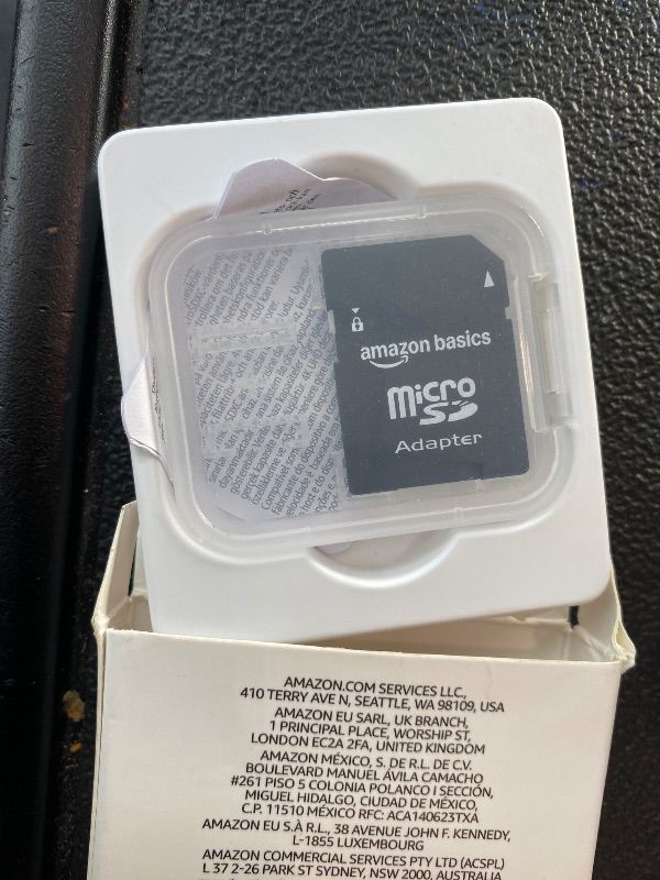 Photo 1 of **MISSED PARTS**
Amazon Basics microSDXC Memory Card with Full Size Adapter, A2, U3, Read Speed up to 100 MB/s, 128GB, Black