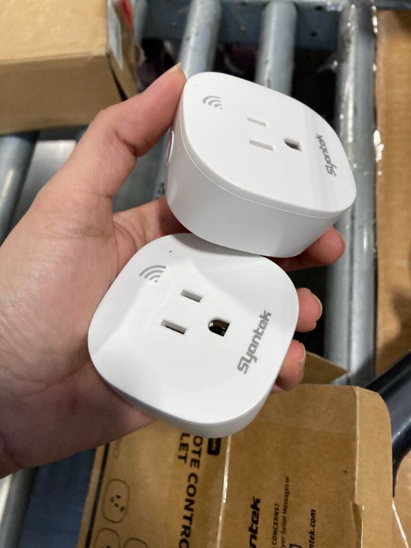 Photo 1 of ***Missing one plug and remote*** Syantek Remote Control Outlet Wireless Light Switch for Household Appliances, Expandable Remote Light Switch Kit, Up to 100 ft Range, FCC Certified, ETL Listed, White (3 Outlets + 1 Remotes)