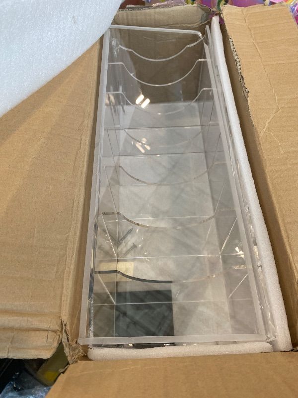 Photo 1 of *UNTESTED*
ZhiYo-Life Acrylic Belt Organizer with Dust Cover – Clear Belt Storage Box for Closet or Drawer, Belt and Tie Display Holder Case with 7 Compartments for Men and Women