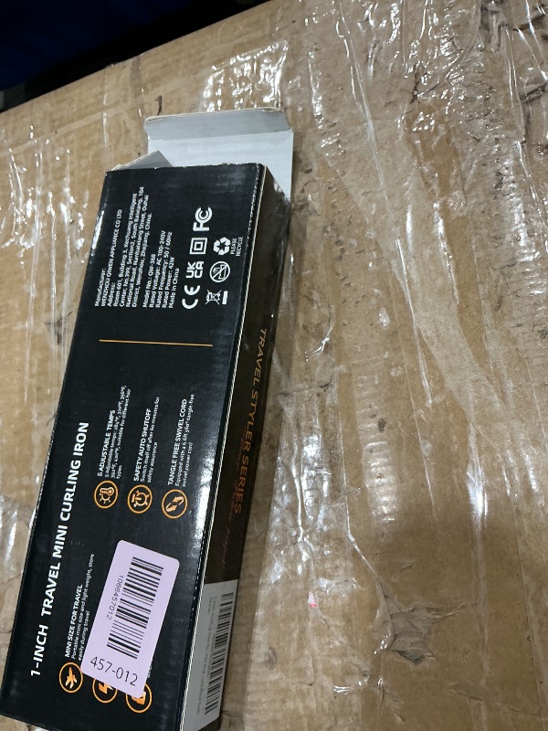 Photo 1 of 1 Inch Mini Travel Curling Iron, 100-240V Travel Dual Voltage Curling Iron for Short Hair with 5 Heat Settings, Small Curling Wand with Temperature Memories and Lock, Rose Gold