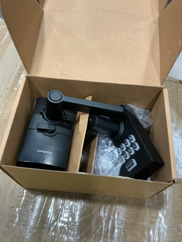 Photo 1 of **Untested**
Kwikset SmartCode 917 Keypad Keyless Entry Residential Electronic Lever Lock Deadbolt Alternative with Halifax Door Handle, SmartKey Security, Matte Black Contemporary