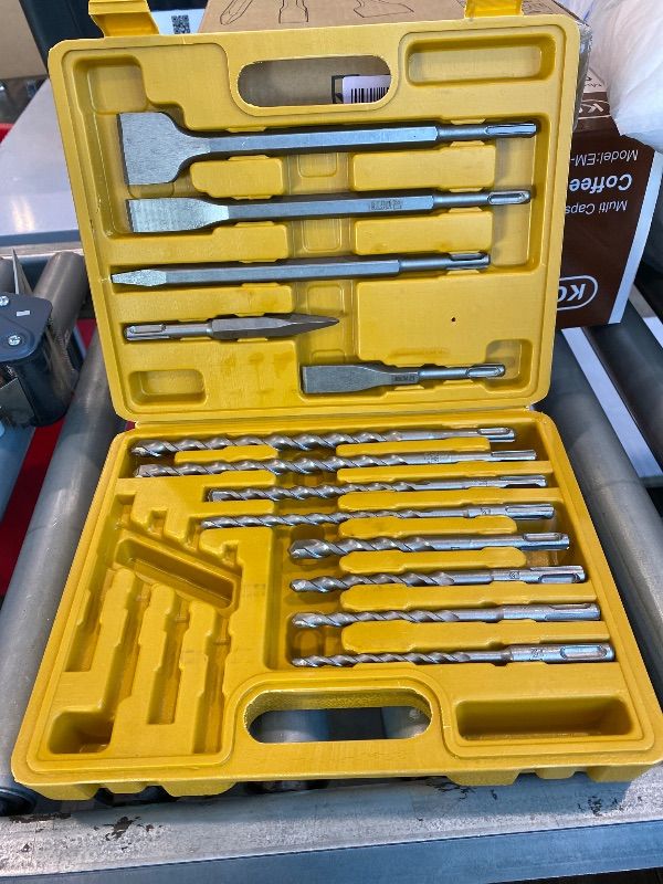 Photo 1 of *MISSING PARTS*
TGFTGF 17-Piece SDS Plus Rotary Hammer Drill Bits and Chisel Set, YG8C Carbide Tips, SDS Plus Bits, Masonry Drill Bit Set for Concrete, Brick and Stone, with Storage Case, Ideal Tool for DIY, Home