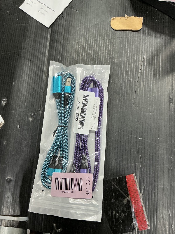 Photo 1 of **MAJOR DAMAGE**
Multi Charging Cable 2-in-1, 4FT Long Multiple Charger Cord USB to Lightning & Type C Port Apple and Android Braided Charging Wire for iPhone 17 16 15 Pro Max 14 13 12 8Plus, iPad Air/mini, Galaxy