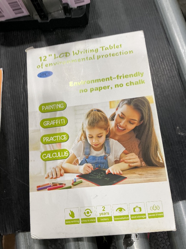 Photo 1 of [2 Pieces] 12 Inch LCD Colorful Writing Graphic Tablet, Erasable Drawing Board, Kids Gift, Graphic Board for Games for 3 4 5 6 7 Years (Blue & Red)