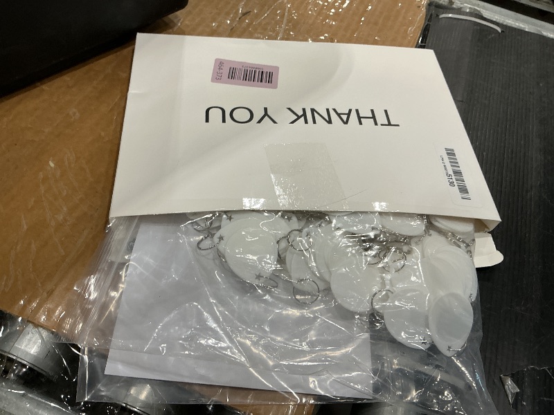 Photo 1 of 1.57 Inch Plastic Key Tags Round White Item Identifiers with Blank Paper Label Stickers and Pen, Metal Split Ring Tags Ideal for Home,Office and Rental Management Use,100 Pack
