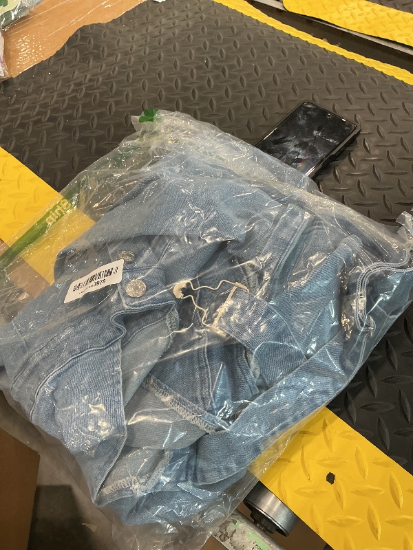 Photo 1 of *MINOR DAMAGE - USED*
POTILI Women's Denim Bib Overalls Adjustable Strap Jean Jumpsuit Straight Wide Leg Stretchy Jean Pants Casual Work Outfits with Pockets