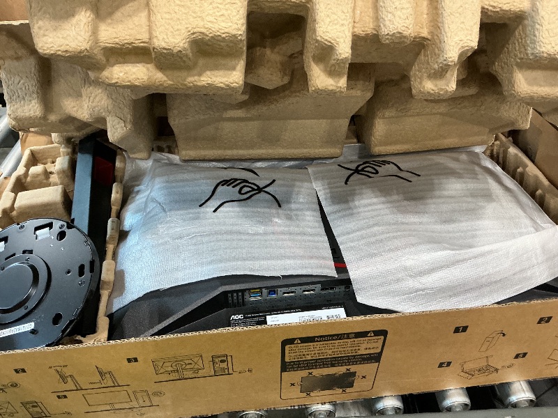 Photo 1 of **FOR PARTS**AOC Q27G4ZD 27" QD OLED Gaming Monitor, QHD 2560 x 1440, 240Hz 0.03ms, HDMI 2.0 x2, Display Port x2, G-Sync Compatible, Console Gaming Ready, 3-Year Zero-Bright-Dot
