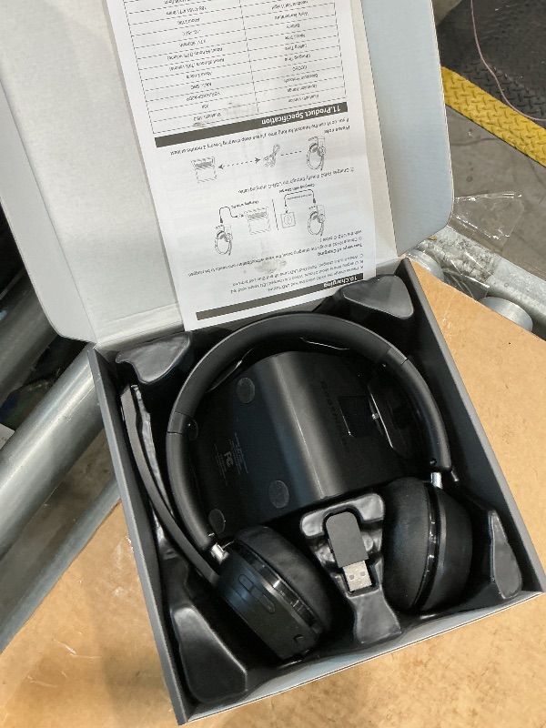 Photo 1 of (Upgraded Version) Wireless Headset, Bluetooth Headset with Noise Cancelling Microphone, Best Headphones with Mic Mute & USB Dongle for PC/Computer/Laptop/Cell Phones/Remote Work/Call Center