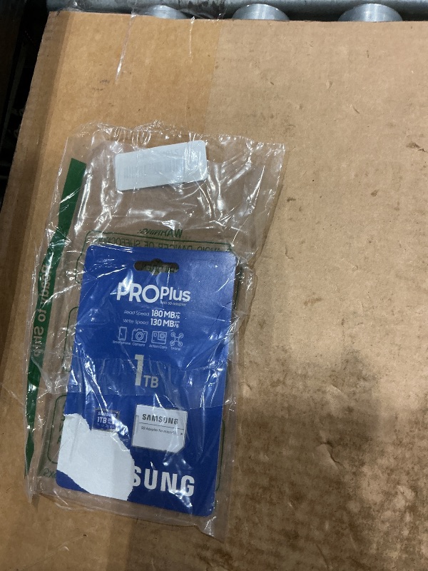 Photo 1 of *UNTESTED*
Samsung PRO Plus microSD Memory Card + Adapter, 1TB MicroSDXC, Up to 180 MB/s, Full HD & 4K UHD, UHS-I, C10, U3, V30, A2 for Android Phones, Tablets, GoPRO, DJI Drone, MB-MD1T0SA/AM, 2024