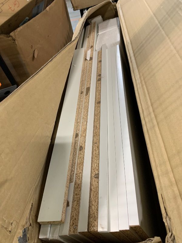Photo 1 of ***DAMAGED, SELLING FOR PARTS, FINAL SALE***Furinno Jaya Book Shelf, 5-Tier Bookshelf, Bookcase with Adjustable Shelves, 9.5" x 24.5" x 71.2", for Organization and Storage, for Living Room, Bedroom, Home Office, White***DAMAGED, SELLING FOR PARTS, FINAL S