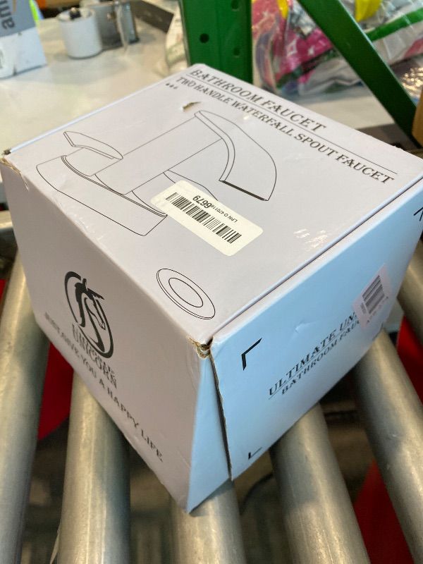 Photo 1 of *UNTESTED*
Ultimate Unicorn Black Waterfall Bathroom Faucet, 4 Inch Bathroom Sink Faucet for 3 Hole or 2 Hole, Anti-Splash Design Sink Faucets with Pop Up Drain, Easy Install for Vanity, RV, Lavatory