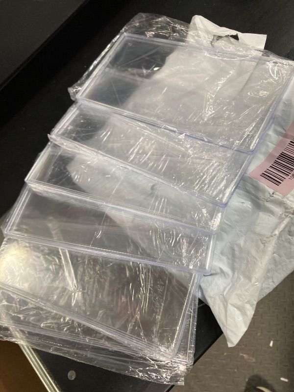 Photo 1 of ***MISSING PIECES -SELLING AS IS*** Operitacx Banknote Collection Box with 6 Transparent Slots for Paper Money Display and Storage Organizer Portable Collector Case 6.42X3.27X0.24 Inches