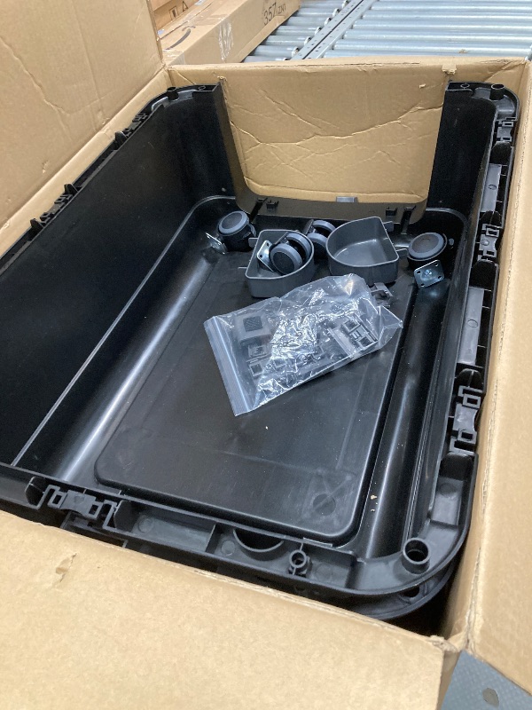 Photo 1 of ***MISSING PIECES -SELLING AS PARTS ONLY*** SportPet Airline Compliant MEDIUM 24.25" Travel Dog Kennel-Durable Plastic Airline Pet Carrier w/ Removable Wheels & Food Bowls, Collapsible Indoor/Outdoor Dog Kennel, Dogs up to 23"L & 15"H-Dark Gray