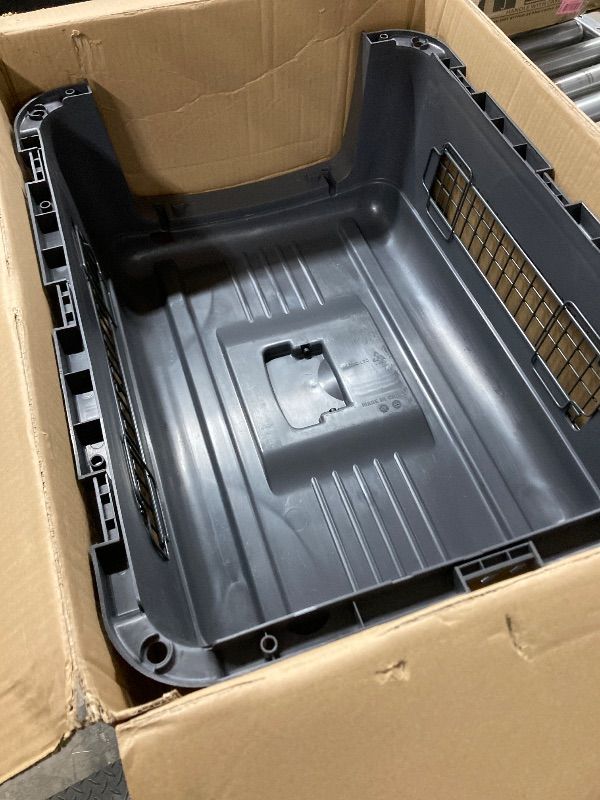 Photo 1 of ***MISSING PIECES -SELLING AS PARTS ONLY*** SportPet Airline Compliant MEDIUM 24.25" Travel Dog Kennel-Durable Plastic Airline Pet Carrier w/ Removable Wheels & Food Bowls, Collapsible Indoor/Outdoor Dog Kennel, Dogs up to 23"L & 15"H-Dark Gray
