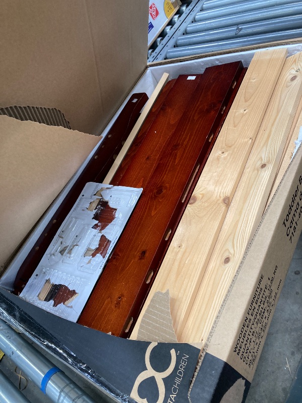 Photo 1 of ***DAMAGE -SELLING AS PARTS ONLY*** Delta Children Canton Toddler Bed, Cherry***DAMAGE, WOOD CHIPPED AREA -SELLING AS IS ***