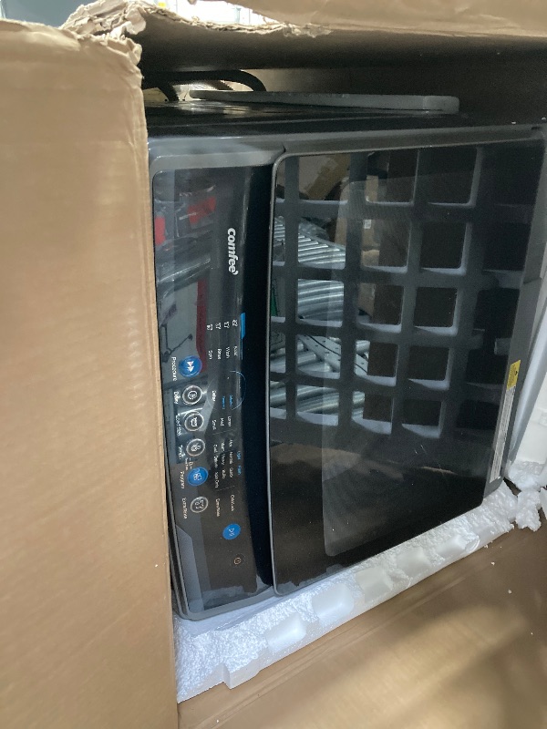 Photo 1 of ***USED, DAMAGED -SELLING AS PARTS ONLY*** COMFEE’ Washing Machine 2.4 Cu.ft LED Portable Washing Machine and Washer Lavadora Portátil Compact Laundry, 8 Models, Environmentally Friendly, Child Lock for RV, Dorm, Apartment Magnetic Gray