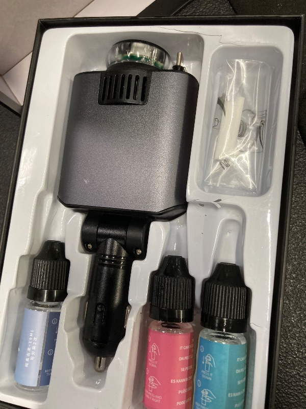 Photo 1 of **CLEARANCE OUT** Starlight Retractable Car Charger with Aromatherapy, 5 in 1 Fast Charging 66W Car Phone Charger Adapter, USB C Car Accessories Compatible with iPhone 16/15/14/13/12/11 and Android (Gray)