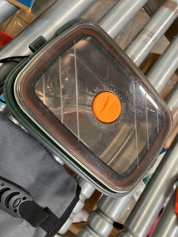 Photo 1 of **NEEDS CLEANING**KPPTYUNM Cordless Electric Lunch Box for Adults?20000mAh Rechargeable Heated Lunch Box with Self Heating & 1.2L Portable Food Warmer for Work Travel Car(Gray-Green)