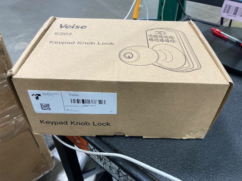 Photo 1 of ***Missing screws***Veise Keypad Door Knob Lock, Keyless Entry Digital Lock with Handle, Electronic Smart Knob for Front Door & Bedroom, Easy Install, Auto Lock, Passage Mode, Anti-Peeping Password, Matte Black***Missing screws***