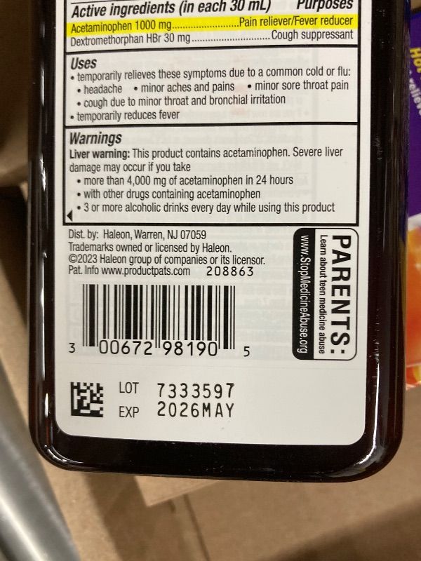 Photo 1 of ***EXPIRES: 5/2026***Theraflu Max Strength Daytime Flu Symptom Relief, Honey and Elderberry Syrup, 8.3 Fl Oz and Nighttime Flu Symptom Relief, Honey Lemon Flavor - 6 Count  ***EXPIRES: 5/2026***