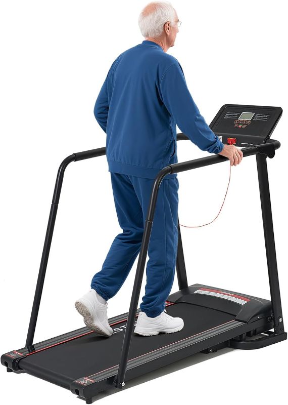 Photo 1 of **No Returns**
**It is missing parts, is used, possibly damaged, and untested.**
 Walking Treadmill for Seniors with Extended Handrails & Deck,Emergency Stop Button,Treadmill for Home 300 lbs Capacity,Optional APP Control,for Recovery Walking,Running