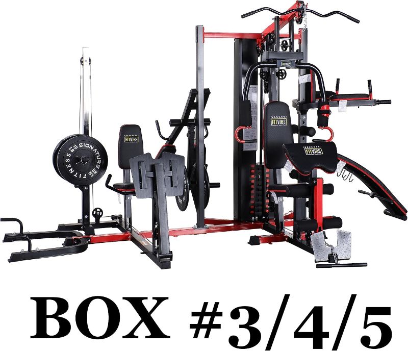 Photo 1 of ***A BOX OR MORE IS MISSING*ONLY PART OF ITEM INCLUDED***Fitvids Multifunctional Home Gym System Workout Station with Leg Extension and Preacher Curl, 122.5LB Weight Stack, Multiple Options, Multiple Packages***A BOX OR MORE IS MISSING*ONLY PART OF ITEM I