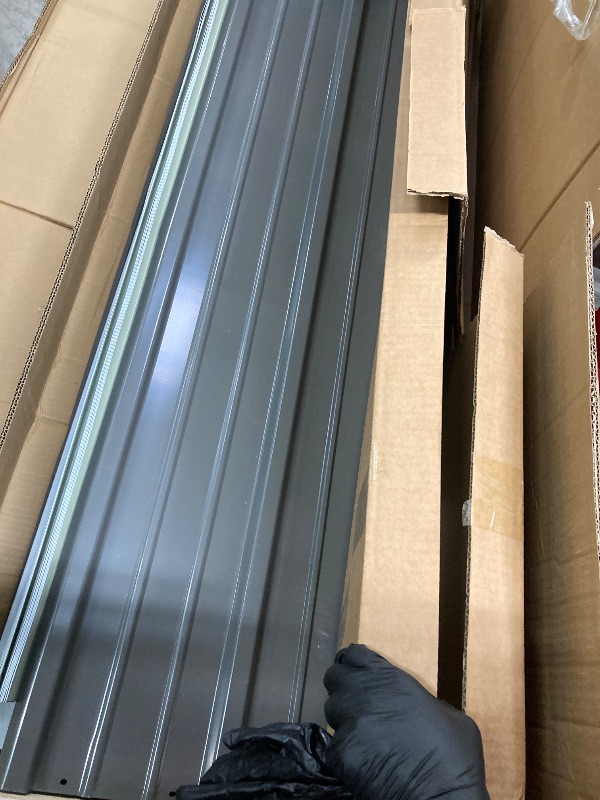 Photo 1 of **NOTE: ONLY ONE BOX OF TWO** Patiowell 8x10 FT Outdoor Storage Shed, Large Garden Tool Metal Shed with Sloping Roof and Double Lockable Door, Outdoor Sheds for Backyard Garden Patio Lawn,Grey