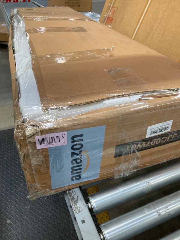 Photo 1 of *Mirror needs replacing* SONGMICS 6 LEDs Lockable Mirror Jewelry Cabinet, 360° Swivel Jewelry Organizer Armoire Standing, Frameless Full-Length Mirror, 3 Storage Shelves, White Surface, Black Lining UJJC007W01