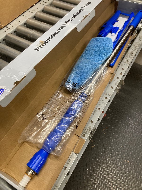 Photo 1 of *Rust* MR.SIGA Professional Microfiber Mop for Hardwood, Laminate, Tile Floor Cleaning, Stainless Steel Telescopic Handle - 3 Reusable Flat Mop Refills and 1 Dirt Removal Scrubber Included