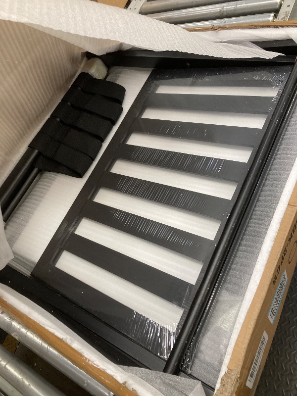 Photo 1 of *Leg split* oakvivo 2 Pack Fully Assembled Black Luggage Racks, Bamboo 26.77" Folding Suitcase Stand for Guest Room with 5 Nylon Straps, Heavy Duty, Upgraded Luggage Rack Holder with Shelf for Bedroom Hotel