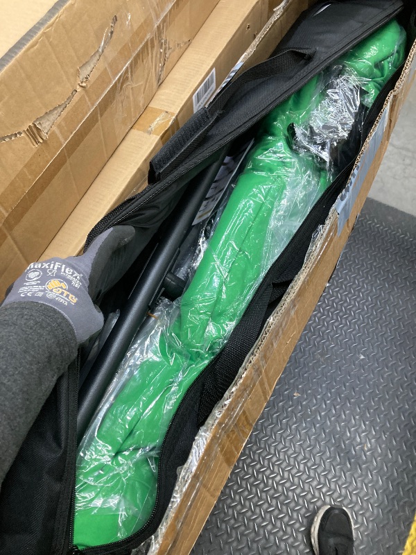 Photo 1 of *Carrying bag cut* Lightdow 10x7ft Rolling Background Stand Kit with Green Screen Backdrop & Wheels & Portable Carrying Bag & Clamp & Gloves for Streaming/Studio Video Recording/Zoom Meeting/Party