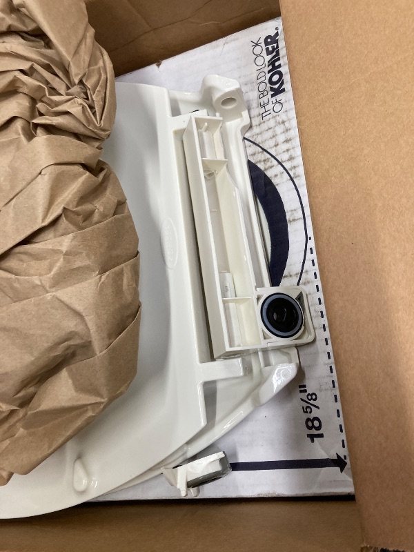 Photo 1 of *PARTS ONLY* *Connection point broken* KOHLER 4636-RL-96 Cachet ReadyLatch Elongated Toilet Seat Slow Close Soft Close, Toilet Seat Quiet Lid, Contoured Grip-Tight Bumpers Installation Hardware, Apartment Essentials, Biscuit