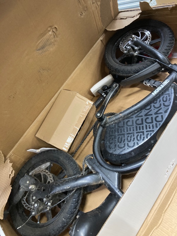 Photo 1 of *DIRTY* Jetson Bolt Pro Adult Electric Bike, Pedal Assist up to 30 Miles, Foldable, Built-in Carrying Handle, Lightweight Frame, LED Headlight, Dual Disc Brakes, Twist Throttle & Cruise Control, Ages 12+