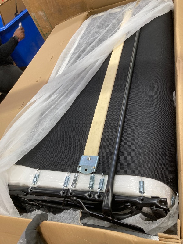 Photo 1 of *BOX 2 ONLY/Pullout bed part only* Marsail Pull Out Sofa Bed, Queen Size Sleeper Sofa with Memory Foam Mattress, Chenille Fabric, Blue