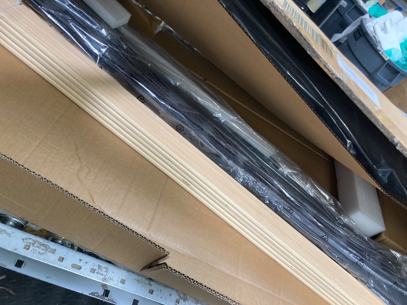 Photo 1 of *Pieces missing?* Zinus Queen Maya Upholstered Bed Frame with Asymmetric Headboard, Durable Wooden Slats, Sturdy Framework, Noise Free Sleep, No Box Spring Needed, Easy Assembly, Eco Friendly Packaging, Dark Grey