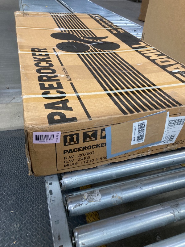 Photo 1 of *Missing instructions and small tools* PACEROCKER Walking Pad Treadmill with 12% 9-Level Auto Incline, 450 lbs Capacity Under Desk Treadmills for Home with Bluetooth Speaker, 5 MPH, Carbon Black