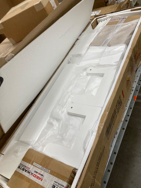 Photo 1 of *BOXES 1-4* Merax Queen Size Murphy Bed with Top Cabinets and Shelves, Fold into The Wall, Space-Saving Design, Multifunctional Foldable Platform Bed Frame for Bedroom, Guest Room, Home Office, White