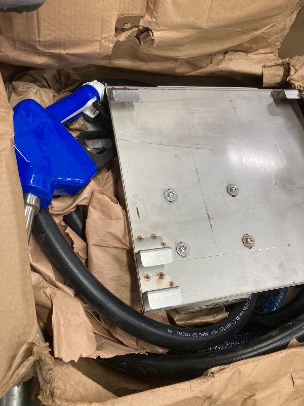 Photo 1 of *Dirty/Used* AC 110V DEF Transfer Pump Kit 10GPM/40LPM 550W DEF Pump DEF Pump Kit with Stainless Steel Shelf, Urea Gun, K24 Flowmeter, 4m 4.3/4 Black Flowline, 2m 1 Inch Oil Pipe w/Filter