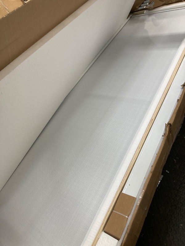 Photo 1 of *1 mirror shattered* 48 in. x 80 in. Mirror White Steel Frame Interior Closet Sliding Door with White Trim and Hardware Kit