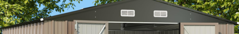 Photo 1 of *Box 2/2 ONLY*  Patiowell 10 x 10 FT Outdoor Storage Shed with Floor Frame, Metal Yard Shed with Design,  Roof pieces only