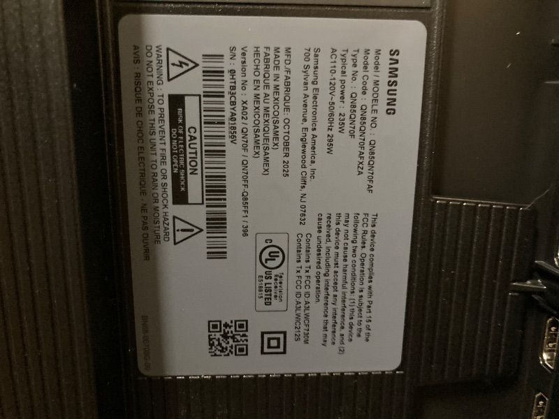 Photo 1 of **NO REFUNDS NO RETURNS/PARTS ONLY/BROKEN***Samsung 85-Inch Class Neo QLED QN70F 4K Mini LED Smart TV (2025 Model) NQ4 AI Gen2 Processor, Quantum Matrix Technology Slim, Motion Xcelerator 144Hz, Samsung Vision AI, Alexa Built-in