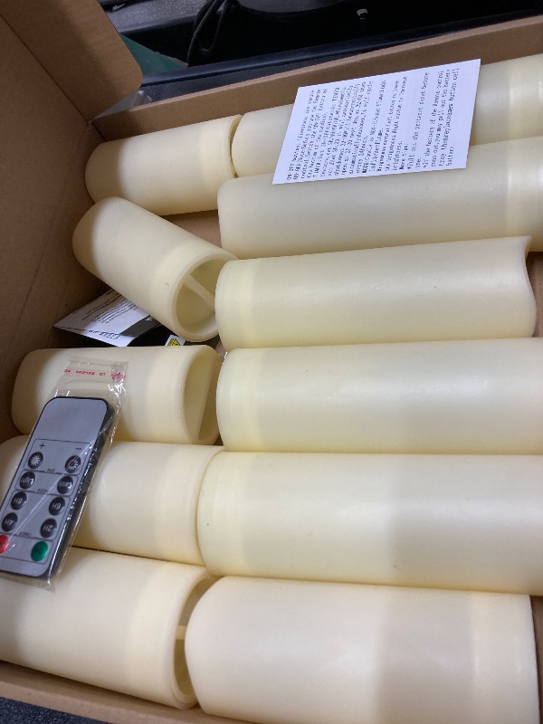 Photo 1 of *Missing candles* Aignis 12pcs Flameless LED Candles Battery Operated with 10-Key Remote Timer, Outdoor Indoor Waterproof, Warm Flickering Glow for Cozy & Romantic Home/Wedding/Holiday Décor(D2.2''xH4/5/6/7'')