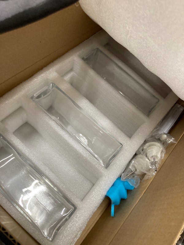 Photo 1 of *Two missing bottles* Reallnaive 6 Sets Olive Oil Dispenser Bottles for Kitchen with Nozzles Funnel Labels Cooking Oil Dispenser 500ml Set for Kitchen Vinegar Coffee Syrup (Silver)