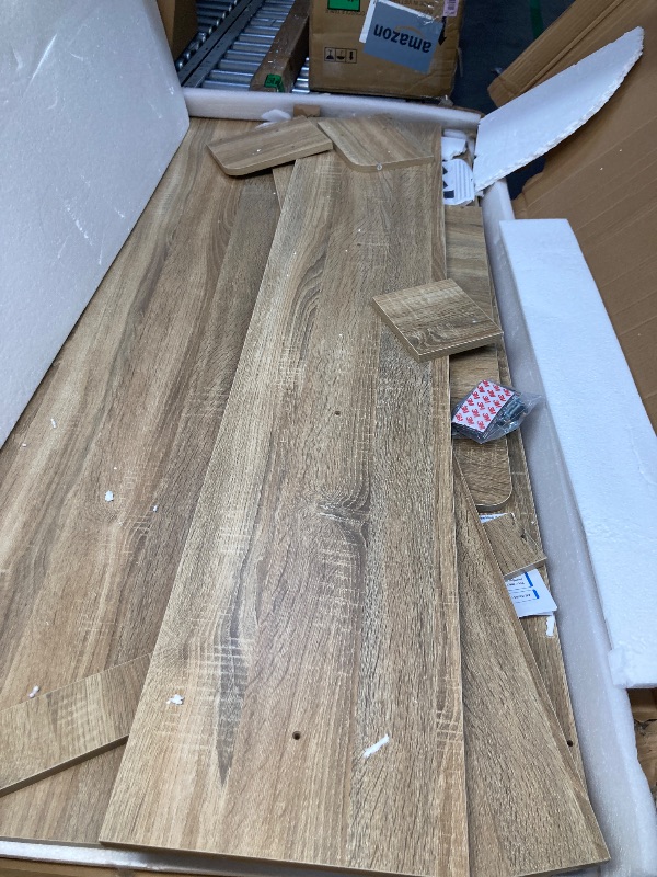 View 2 of **PARTS ONLY***Corbyles 2-Tier Washer Dryer Countertop with 2.75" H Edge Rails, 58" W x 28" D Laundry Countertop for Folding Clothes, Washer and Dryer Topper with Non-Slip Pad (White Oak)